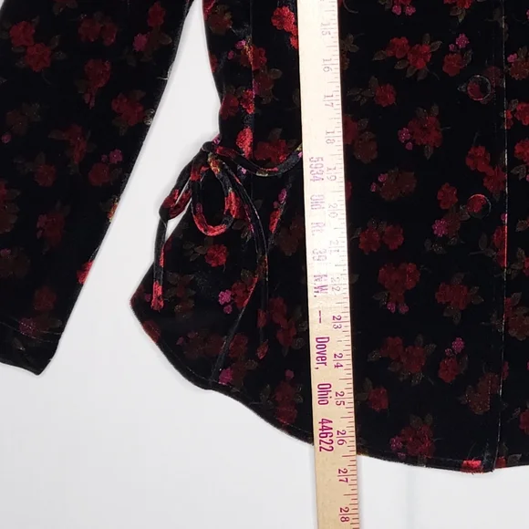 Vtg 90s Melissa Harper Velvet Dark Floral Blazer Women 12 Whimsigoth Cottagecore - Picture 7 of 14